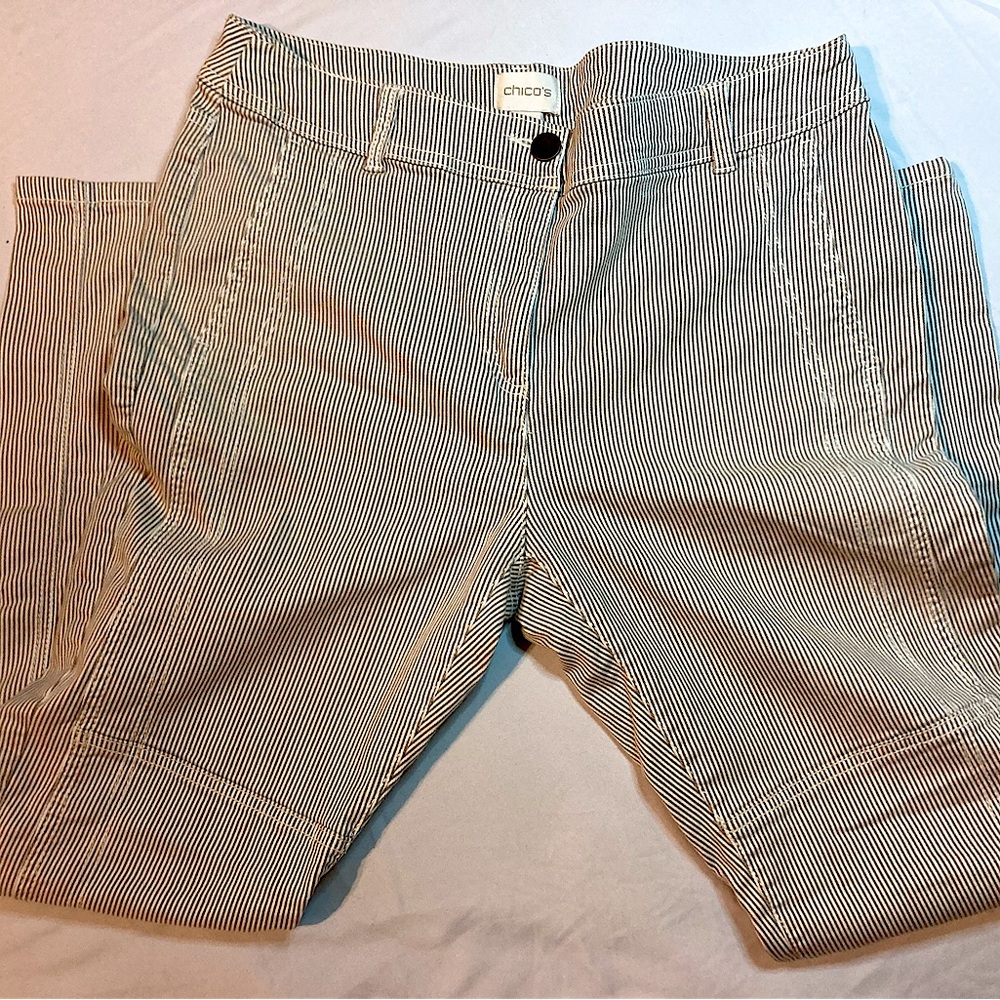 Chicos khaki striped pants size 15